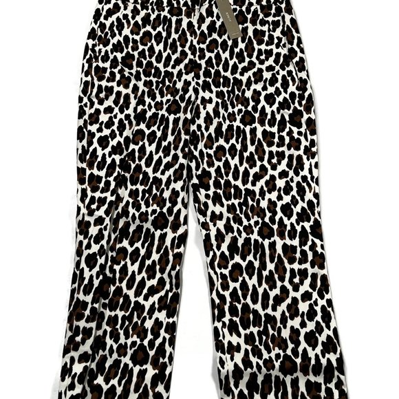 J Crew Remi Pants Womens 4 Leopard Print New Side Zip Pockets High Rise - Picture 2 of 11